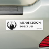 we are legion - anonymous bumpersticker (Op auto)