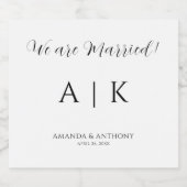We are Married Wine Bottle Label Set Sparkling Wijnetiket (Enkel label)