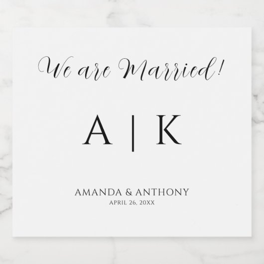 We are Married Wine Bottle Label Set Sparkling Wijnetiket (Enkel label)