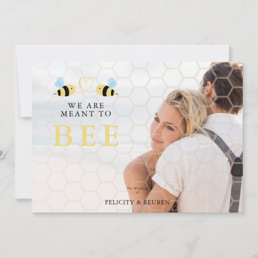 We Are meant To Bee Quote Funny Two Bees Wedding  Kaart (Voorkant)