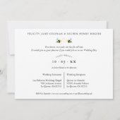 We Are meant To Bee Quote Funny Two Bees Wedding  Kaart (Achterkant)