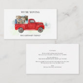 We Are Moving Red Truck Change of Address Notitiekaartje (Voorkant / Achterkant)