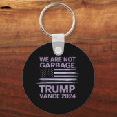 We Are Not Garbage: Trump Vance 2024 staat op de e Sleutelhanger (Voorkant)