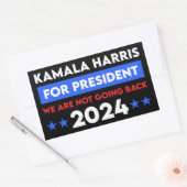 We Are Not Going Back Kamala Harris For President Rechthoekige Sticker (Envelop)