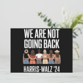 We Are Not Going Back Kamala Harris Waltz 24  Kaart (Staand voorkant)