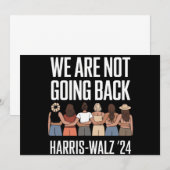 We Are Not Going Back Kamala Harris Waltz 24  Kaart (Voorkant / Achterkant)