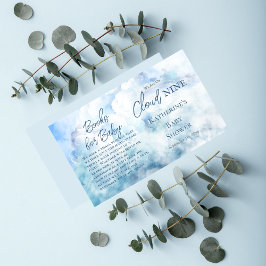 We Are On Cloud Negen Baby shower Boeken voor Baby Informatiekaartje