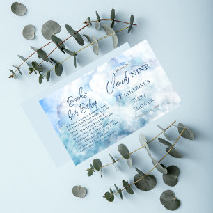 We Are On Cloud Negen Baby shower Boeken voor Baby Informatiekaartje