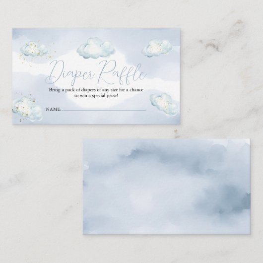 We Are On Cloud Nine Baby Shower Diaper Raffle Informatiekaartje (Voorkant / Achterkant)
