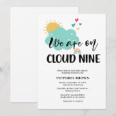 We are on Cloud NIne Baby Shower Invitation Kaart (Voorkant / Achterkant)