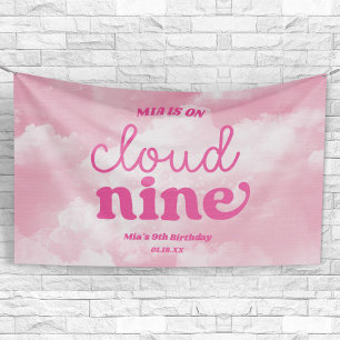 We Are On Cloud Nine Roze 9e Negende Verjaardagsfe Spandoek