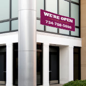 We Are Open Aangepaste Restaurantbanner Spandoek (Buitenkant Gebouw)