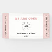We Are Open Bakery Business Logo Spandoek (Horizontaal)