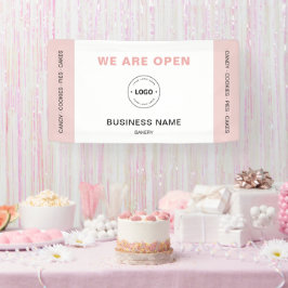 We Are Open Bakery Business Logo Spandoek