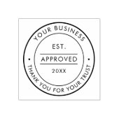 We Are Open Modern Logo Zwart En Wit Aangepast Rubberstempel (Afrduk)