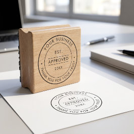 We Are Open Modern Logo Zwart En Wit Aangepast Rubberstempel