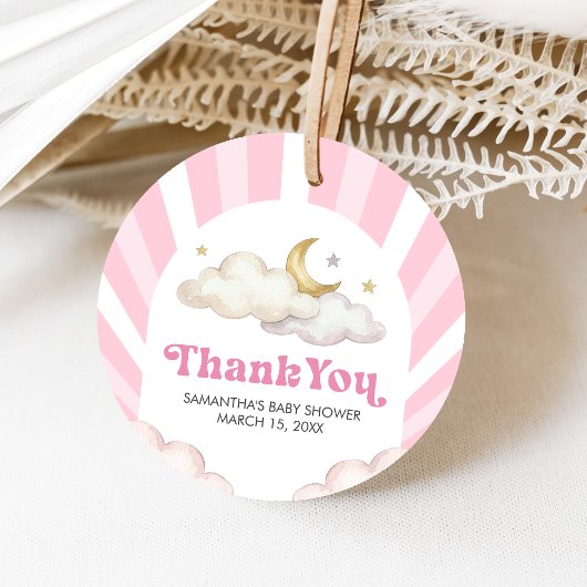 We are Over the Moon Baby Shower Bedankjes Labels