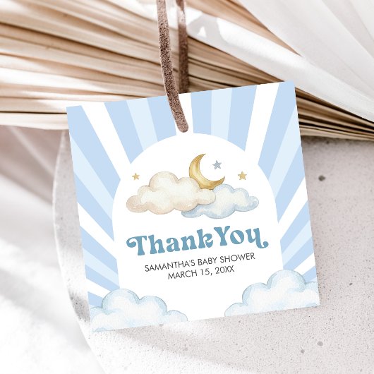 We are Over the Moon Baby Shower Bedankjes Labels