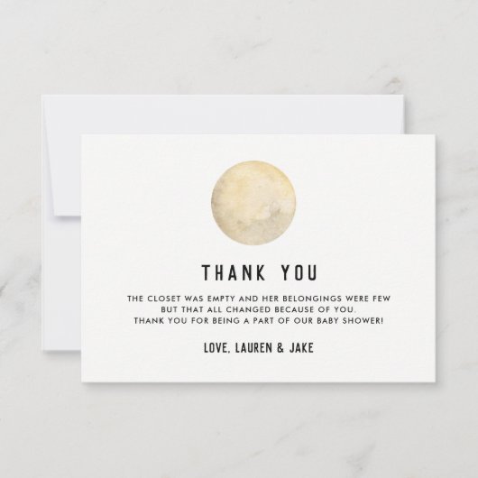 We Are Over The Moon Baby Shower Bedankkaartjes Bedankkaart (Voorkant)