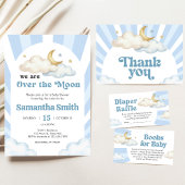 We are Over the Moon Baby Shower Kaart