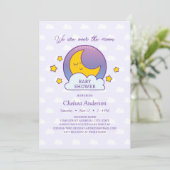 We Are Over The Moon Genderneutraal Baby shower Kaart (Staand voorkant)