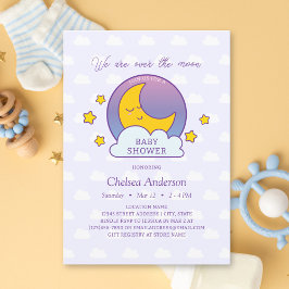 We Are Over The Moon Genderneutraal Baby shower Kaart