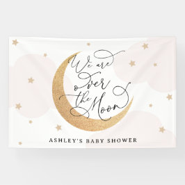 We Are Over the Moon Roze Baby shower Spandoek