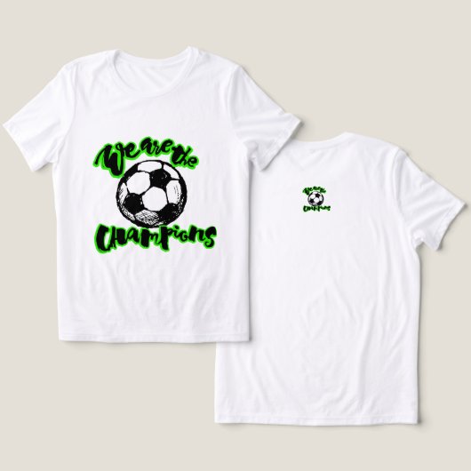 We Are The Champions Typografie Ontwerp Tri-Blend Shirt (Ontwerp Voorkant & Achterkant)