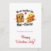 We are together like mac + cheese humor Valentine Feestdagenkaart (Voorkant)