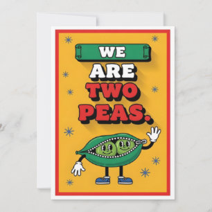 We Are Two Peas schattige erwten woordspeling lief Bedankkaart