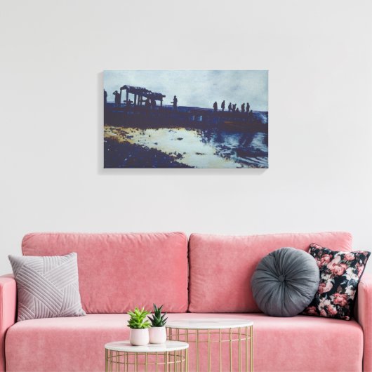 We aten alle vis, wat nu? canvas afdruk (Insitu (Woonkamer))