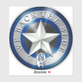 "We Back the Blue", op maat gesneden, transparante Sticker (Vel)