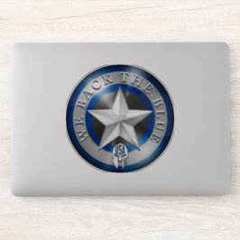 "We Back the Blue", op maat gesneden, transparante Sticker