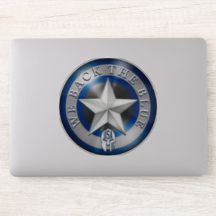 "We Back the Blue", op maat gesneden, transparante Sticker
