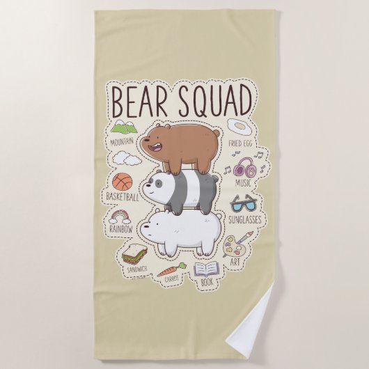 We Bare Bears - Bear Squad Journal Graphic Strandlaken (Voorkant)
