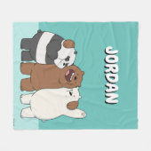 We Bare Bears Group Hug Fleece Deken (Voorkant (Horizontaal))