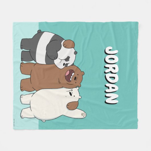 We Bare Bears Group Hug Fleece Deken (Voorkant (Horizontaal))