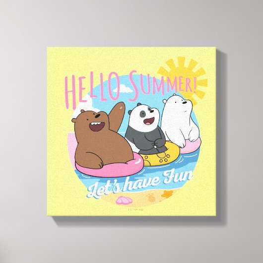 We Bare Bears - Hello Summer! Let's Have Fun Canvas Afdruk (Voorkant)