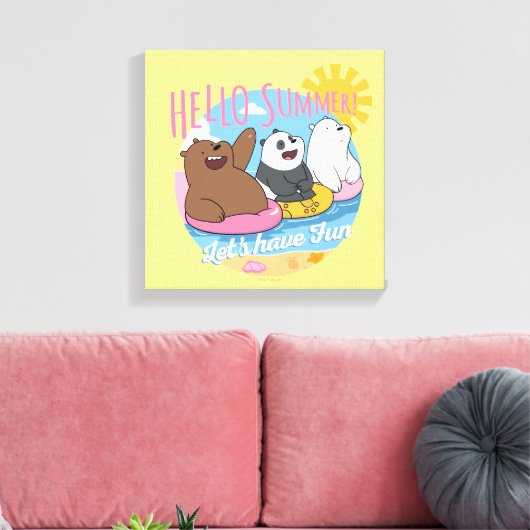 We Bare Bears - Hello Summer! Let's Have Fun Canvas Afdruk (Insitu (Woonkamer))