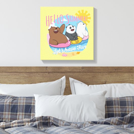 We Bare Bears - Hello Summer! Let's Have Fun Canvas Afdruk (Insitu (Slaapkamer))