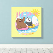 We Bare Bears - Hello Summer! Let's Have Fun Canvas Afdruk (Insitu (Houten vloer))