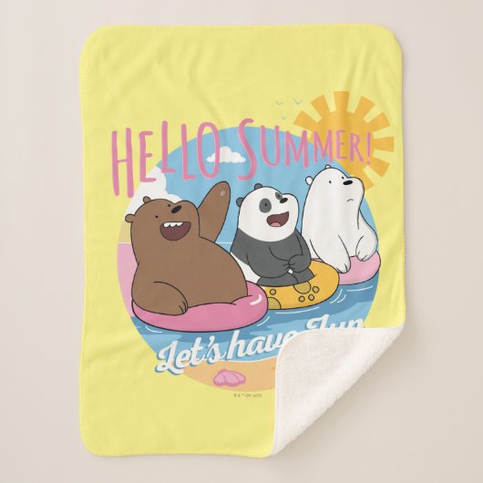 We Bare Bears - Hello Summer! Let's Have Fun Sherpa Deken (Voorkant)