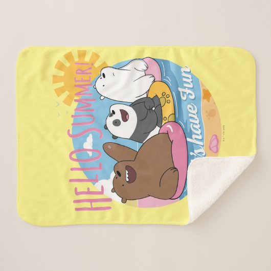 We Bare Bears - Hello Summer! Let's Have Fun Sherpa Deken (Voorkant (horizontaal))