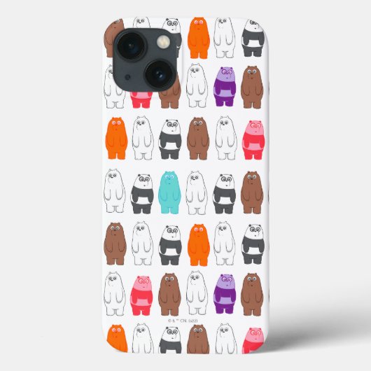 We Bare Bears Kleurrijke Beer Patroon Case-Mate iPhone Case (Achterkant)