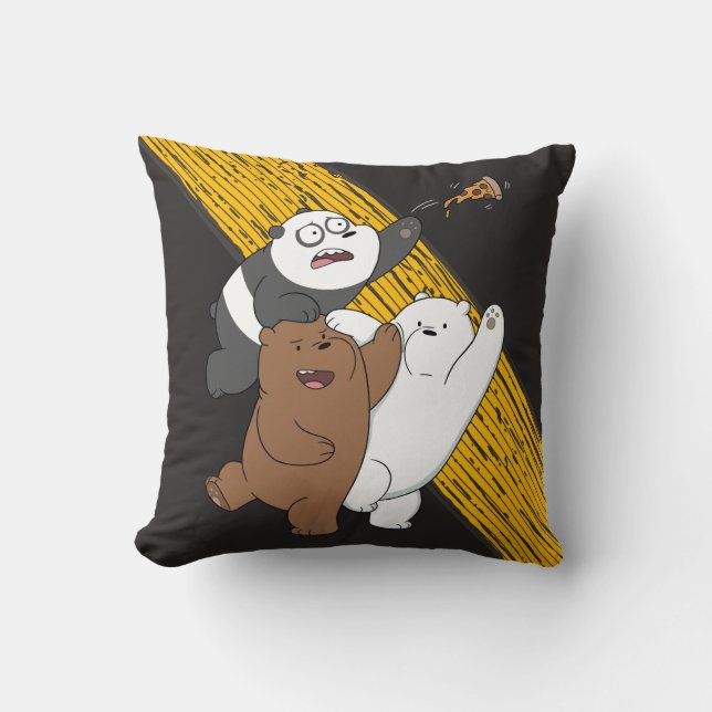 We Bare Bears - Laatste pizzapunt Kussen (Voorkant)