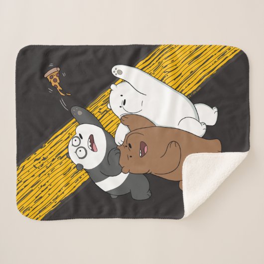 We Bare Bears - Last Pizza Slice Sherpa Deken (Voorkant (horizontaal))