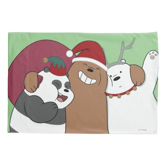 We Bare Bears - Season's Greetings Kussensloop (Achterkant)
