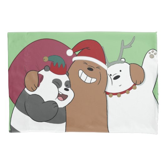 We Bare Bears - Season's Greetings Kussensloop (Voorkant)