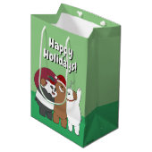 We Bare Bears - Season's Greetings Medium Cadeauzakje (Voorkant Gekanteld)