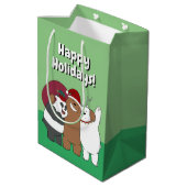 We Bare Bears - Season's Greetings Medium Cadeauzakje (Achterkant Gekanteld)